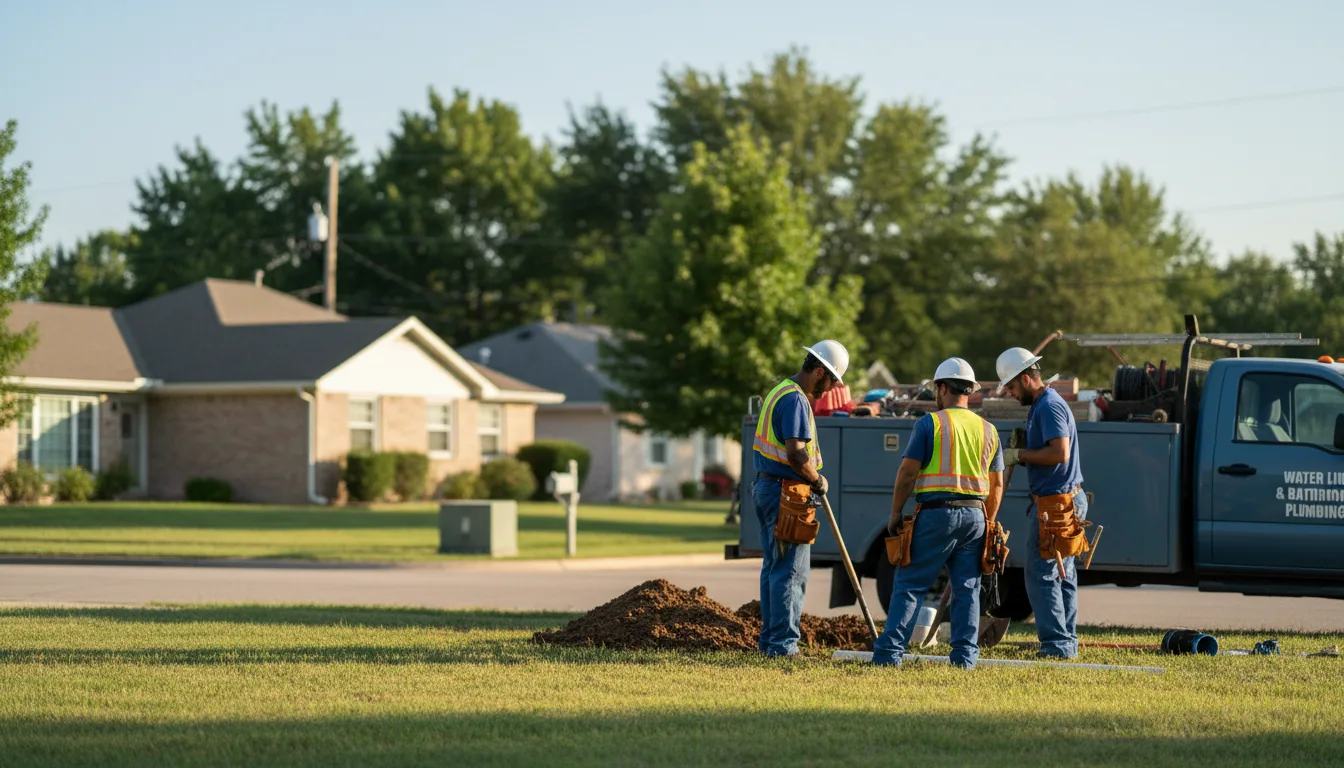 Residential water line and bathroom plumbing service in Blevins, AR